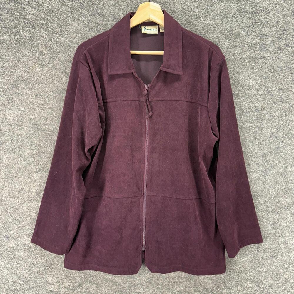 Joanna Jacket Women L Large Purple Full Zip Collared Long Sleeve Stretch Casual